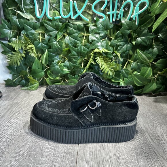 TUK VIVA MONDO CREEPER DOUBLE SOLE BLK SUEDE V7757 Women 9 - Picture 5 of 11